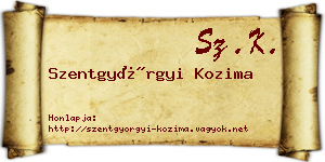 Szentgyörgyi Kozima névjegykártya